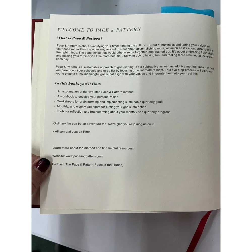Pace & Pattern Allison Rhea 2020 Workbook‎ Goal Setting Planner
